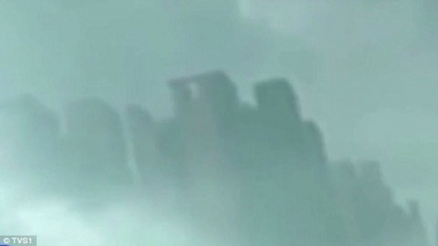 City in the sky? 'Buildings' seen floating above China baffles onlookers and fuels wild speculation of a parallel universe