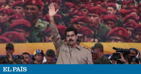 Venezuela's dictator Nicolas Maduro in a Venezuelan military act