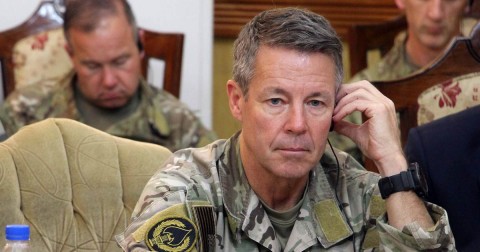 Gen. Austin Scott Miller, the US commander of Resolute Support, in Kandahar, Afghanistan, on Oct. 18, 2018. Photo: Muhammad Sadiq / EPA