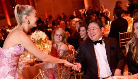 Super model Gigi Hadid and Jho Low attend the Angel Ball 2014 at Cipriani Wall Street, October 24, 2014. Photo: AFP 