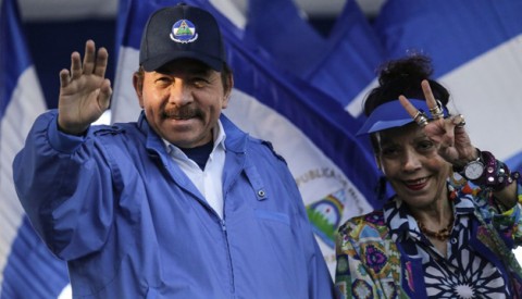 Dictator Daniel Ortega and his wife, who is vice-president.