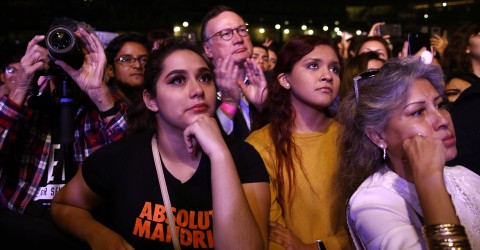 Supporters react as Beto O'Rourke concedes to Ted Cruz. Photo: Adria Malcolm / Reuters