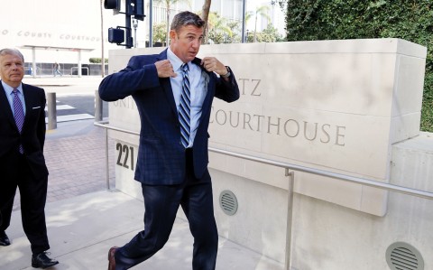 Hunter at the federal courthouse in San Diego for an arraignment hearing, August 23 Photo: Sandy Huffaker / Getty Images