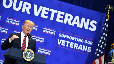 US President Donald Trump speaks at the VA Southern Nevada Healthcare System in Las Vegas on September 21, 2018. Photo: Mandel Ngan/AFP/Getty Images