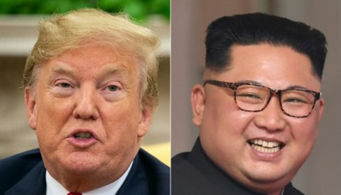 Donald Trump, presidente de Estados Unidos (i) y Kim Jong-un líder norcoreano (d)