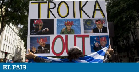 Manifestación contra la troika y de apoyo a Grecia en 2015 en París