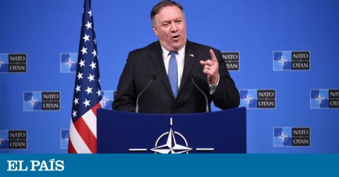 US State Secretary Mike Pompeo during this tuesday's intervention at NATO.