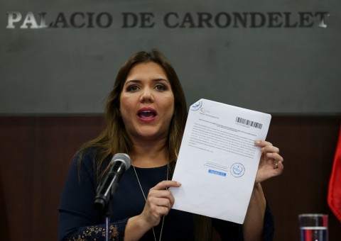 Desde el Palacio de Gobierno, en Quito, la vicepresidenta de Ecuador, María Alejandra Vicuña, se defendió de las acusaciones de supuesta corrupción.