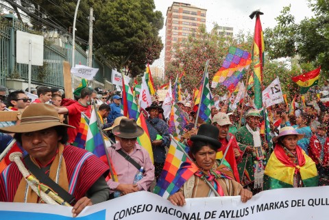 Agrupaciones aimaras contrarias a la reelección de Evo Morales piden al organismo electoral que revierta la habilitación del presidente boliviano, Evo Morales, como candidato a la Presidencia en 2019.