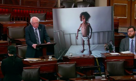 As Sen. Bernie Sanders (I-Vt.) made the moral case Wednesday against the US-backed war in Yemen and pushed for passage of a War Powers resolution to end support for the Saudi-led assault on its poverty-stricken neighbor, five Democrats in the House were busy coordinating with Republicans to kill the companion version of the resolution. Photo: @SenSanders