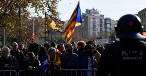 A Catalonian pro independence protest in Barcelona