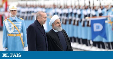 Turkish president Recep Tayyip Erdogan along with Iranian president Hassan Rouhani  in Ankara, December 20th 2018