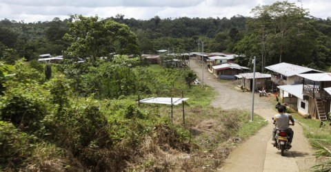 El poblado de Mataje, muy cerca del lugar donde el pasado viernes dos francotiradores del Ccoes acabaron con la vida de Wálter Patricio Arizala, alias “Guacho”