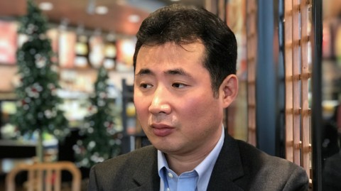 South Korean journalist and former North Korean defector Kim Myong Song speaks at a cafe in Seoul. The government's decision to ban him from covering an inter-Korean meeting raised concerns about press freedom. Photo: Anthony Kuhn/NPR