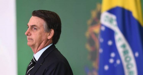 El presidente Bolsonaro durante la toma de posesión de sus ministros este miércoles en Brasilia