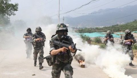 Popular Liberation Army during a military exercise.
