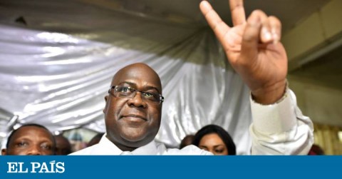 Felix Tshisekedi, in Kinshasa after the announcement of temporary results