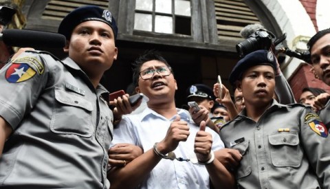 Wa Lone, 32, and Kyaw Soe Oo, 28, were convicted by a lower court in September
