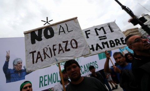 Thousands march against economic policies in Argentina's Buenos Aires