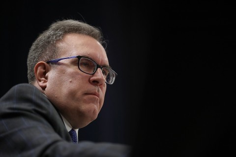 Acting EPA Administrator Andrew Wheeler told Bernie Sanders the rise in sea levels "is a concern and we believe in adaptation." Photo: Win McNamee/Getty Images
