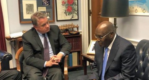 Republican Congressman Chris Smith and former Nigerian Vice President Atiku Abubakar. Photo: Twitter