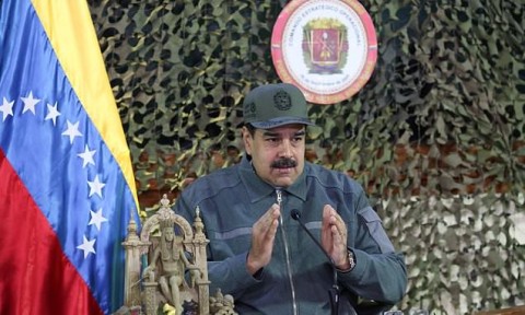 A group of Venezuelan soldiers have been arrested after stealing weapons and calling for a couple against President Nicolas Maduro (pictured) on social media. Photo: Reuters