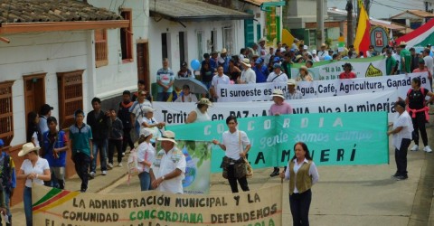 Citizens protested against mineral mining in Colombia's Jerico. 
