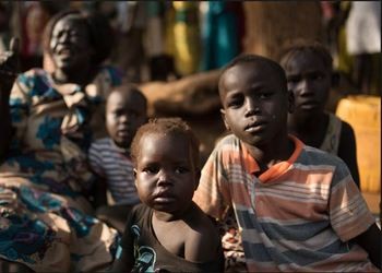 One of the families that fled the fighting in Juba, South Sudan.
