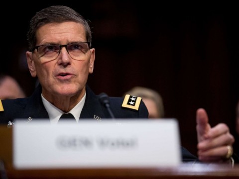 U.S. Central Command Commander Gen. Joseph Votel appears at a Senate Armed Services Committee hearing on Capitol Hill, Feb. 5, 2019. Photo: Andrew Harnik / AP