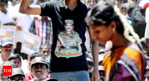 A protest rally against alleged war crimes by the Sri Lankan army during the Tamil war