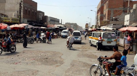 General view of a market on Sadam street in Hodeidah, Yemen. 