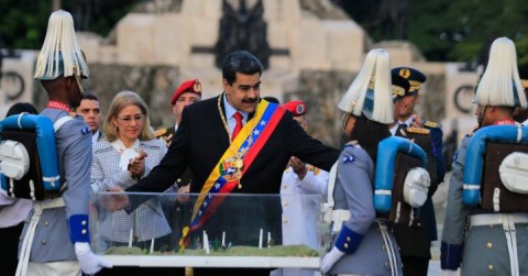 Nicolás Maduro, este lunes durante un acto castrense.