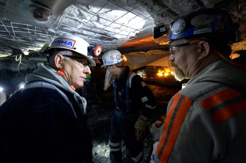 Joe Main, left, Assistant Secretary of Labor for Mine Safety and Health in the Obama Administration, was a strong advocate for getting new rules in place to protect coal miners’ health and safety. Credit: AP Photo / Timothy D. Easley