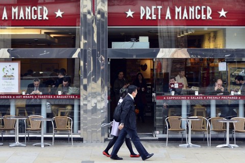 Pret A Manger: The coffee chain is offering customers who opt not to use a paper cup 50p discount on hot drinks. Photo: Rex