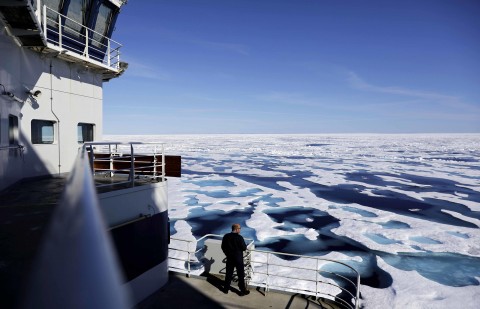 Supporters of arming icebreakers note that Coast Guard ships are the only American heavy vessels able to traverse the massive glaciers and ice drifts that pockmark Arctic waterways; opponents say it sends a dangerous signal to Russia. (AP /File)