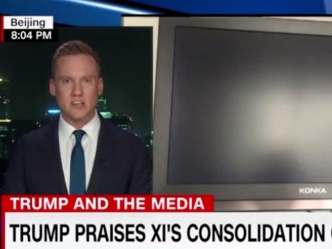 China blacks out CNN signal when reporter starts to talk about extending President Xi's term