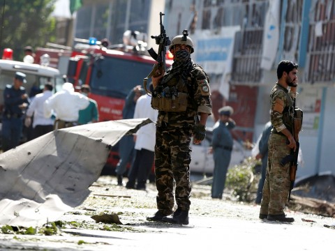 Afghan security forces at the site of a previous suicide attack in Kabul. Photo: Omar Sobhani / Reuters