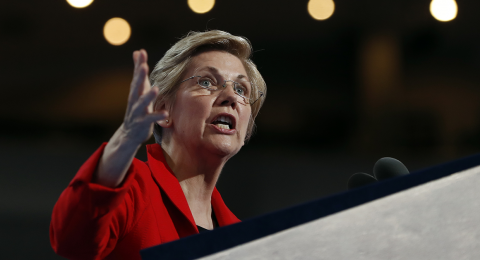 Sen. Elizabeth Warren has become Mick Mulvaney’s go-to symbol for his critics. Photo: Carolyn Kaster/AP 