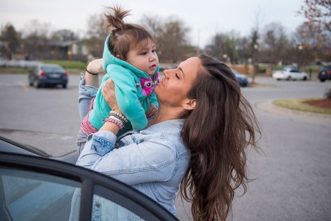 Before heading into work, Alexis Stephens drops off her daughter Addison at Educare, an early childhood education facility for low-income families in Tulsa, Okla Photo: Ann Hermes/Staff