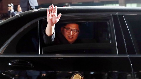 Kim departs from a summit with South Korea's president. Photo: Korea Summit Press Pool/Getty Images