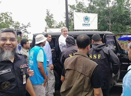 聯合國秘書長視察位在孟加拉的羅興亞人難民營，「對羅興亞人的暴行與殺害，是人道的惡夢」
