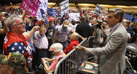 Videos from President Donald Trump's Make America Great Again Rally in Florida on July 31 captured Trump supporters yelling and chanting at journalists and trying to disrupt a live shot by CNN’s Jim Acosta. | Joe Raedle/Getty Images