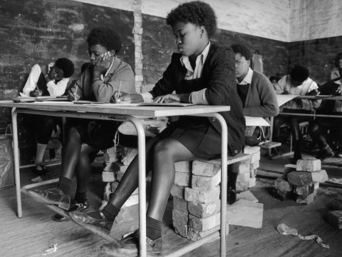 School at Orange Farm, near Soweto: one of the ANC’s policies is to improve education for black South African children. Photo: Getty Images