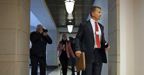Blackwater founder Erik Prince arrives for a closed meeting with members of the House Intelligence Committee on Nov. 30, 2017 Photo: Jacquelyn Martin / AP file