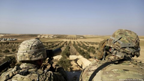 US troops in the border area between Syria and Turkey. Photo: S. George / AP
