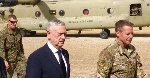 Defense Secretary James Mattis arrives in Kabul, Afghanistan on September 7, 2018. Photo: Amanda Macias / CNBC