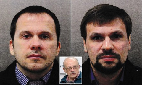 Alexander Petrov (left) and Ruslan Boshirov (right) have been accused by British police of being two Russian spies who launched a novichok attack in Salisbury earlier this year. Photo: Metropolitan Police / Getty Images
