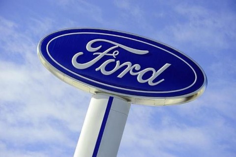 The Ford logo is seen on a sign at a dealership in Hudson, Wisconsin in this January 29, 2009. Photo: Karen Bleier / AFP