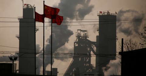 A steel factory in Wu’an, China. Many countries can report lower carbon emissions because they are increasing imports of materials like steel or cement. Photo: Thomas Peter/Reuters