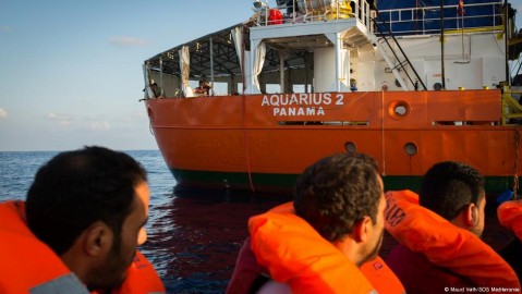 Migrant ship Aquarius 2. Photo: Maud Veith / SOS Mediterranee